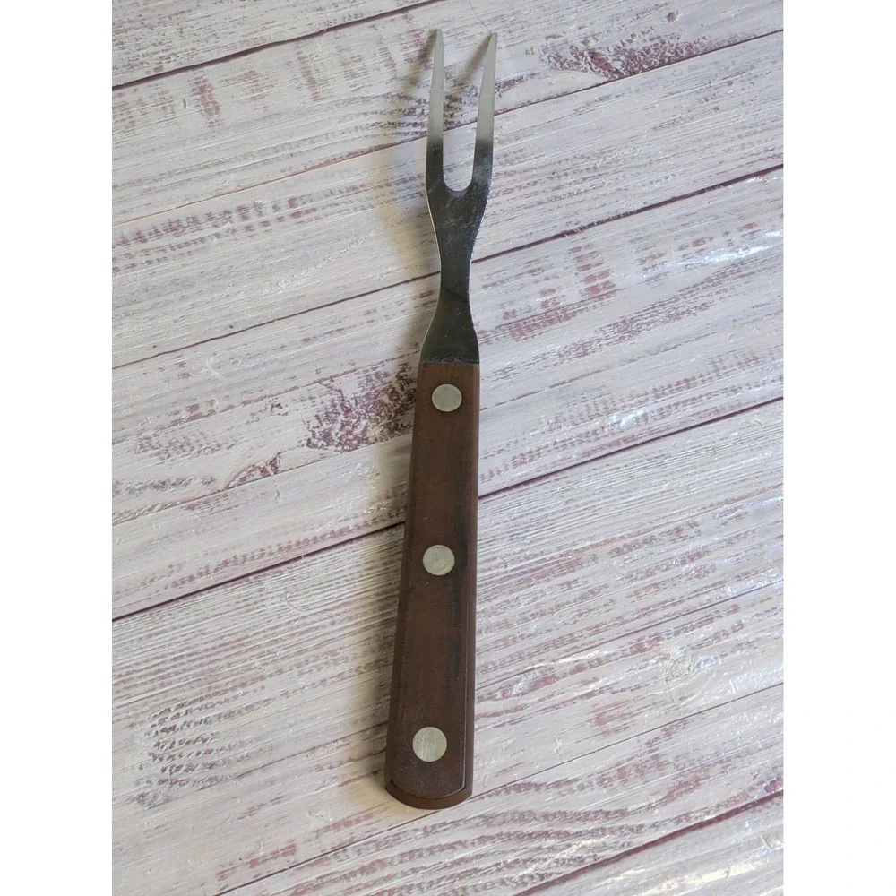 VINTAGE Cutco Stainless Steel 37 Classic Brown 2 Prong Fork Carving Fork USA